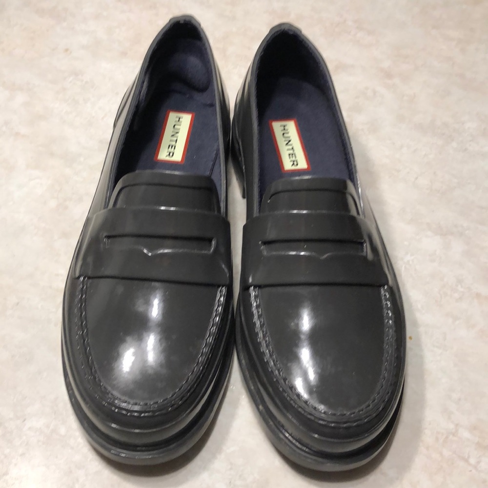 Hunter waterproof penny loafers . Size 7